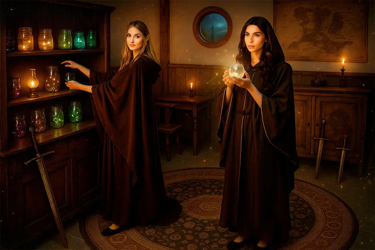 חפצים ורמזים לפתרון חידות בחדר בריחה של Quest Room בחיפה